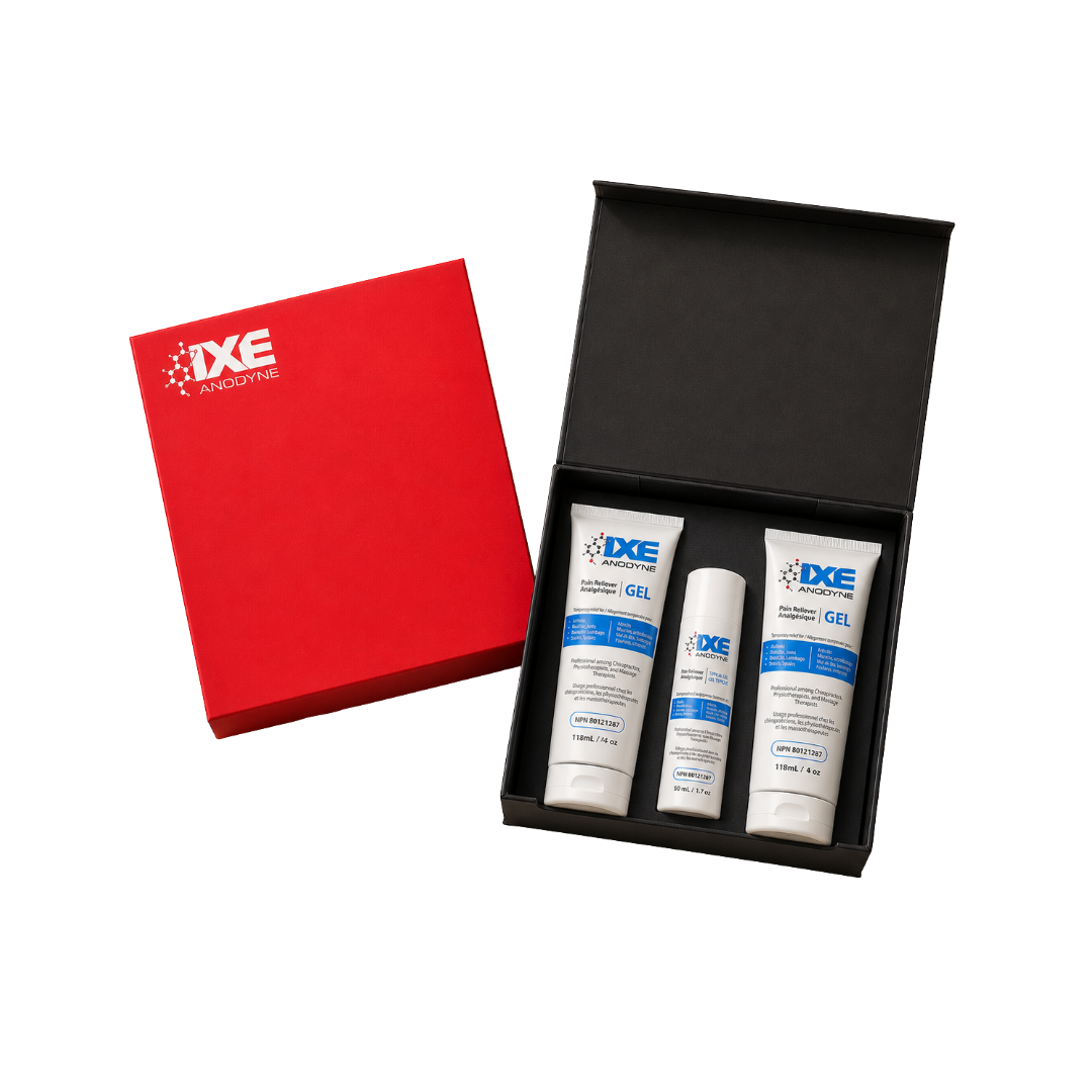 Triple Pack Gift Set IXE Anodyne Pain Relief Gel - 2x4oz + 1x1.7oz Tub